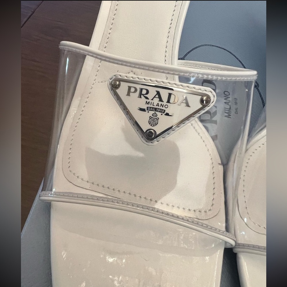 Prada Plexiglas 65mm Mule Sandals - Picture 2 of 6
